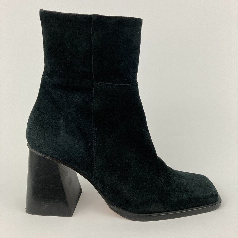 Alohas South Boot in Black Suede Size 38 US 7 - 7.5 Square Toe Ankle Bootie